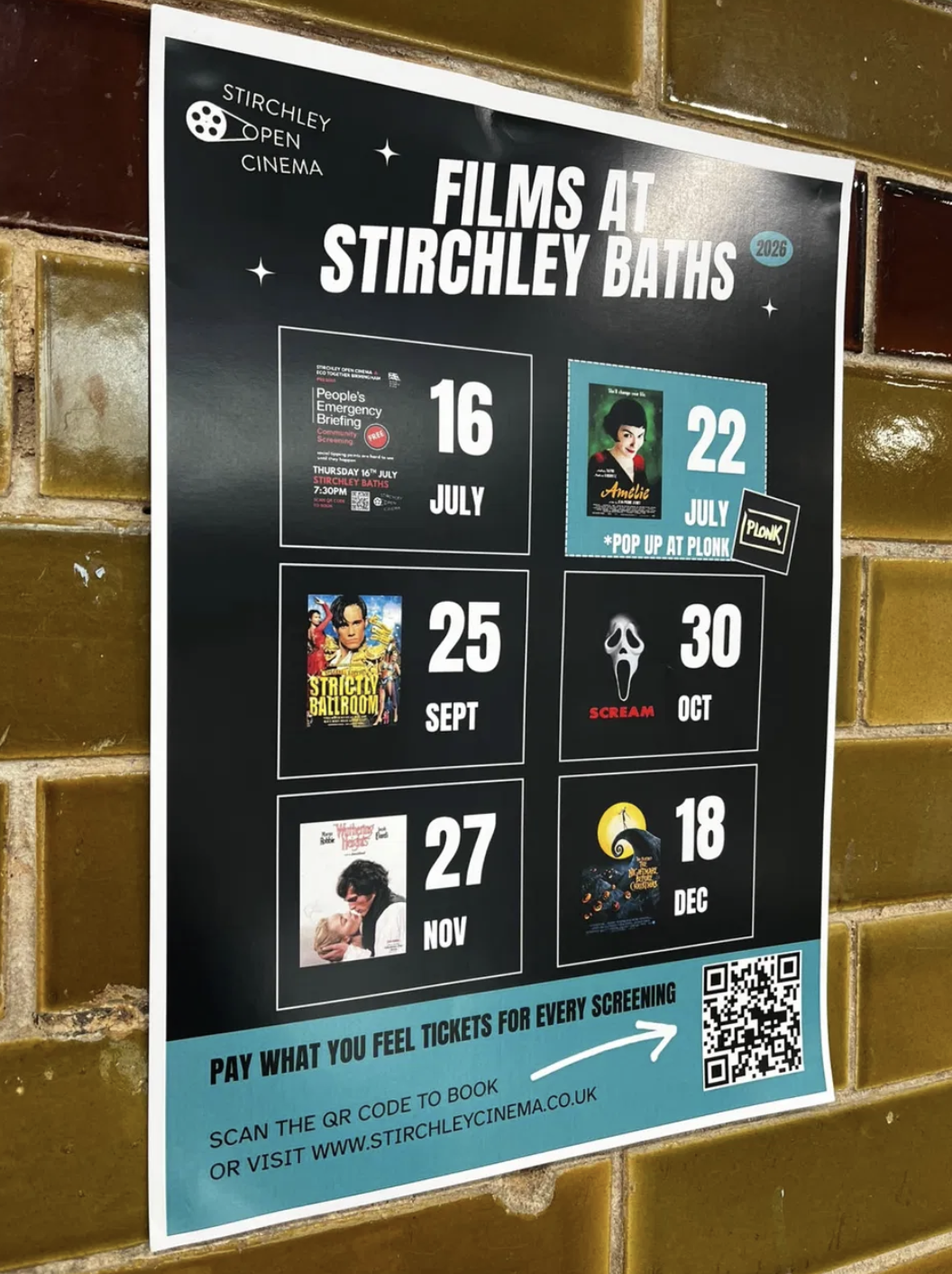 Films at Stirchley Baths poster